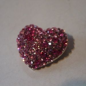 Gorgeous Pink Rhinestone Heart Brooch
